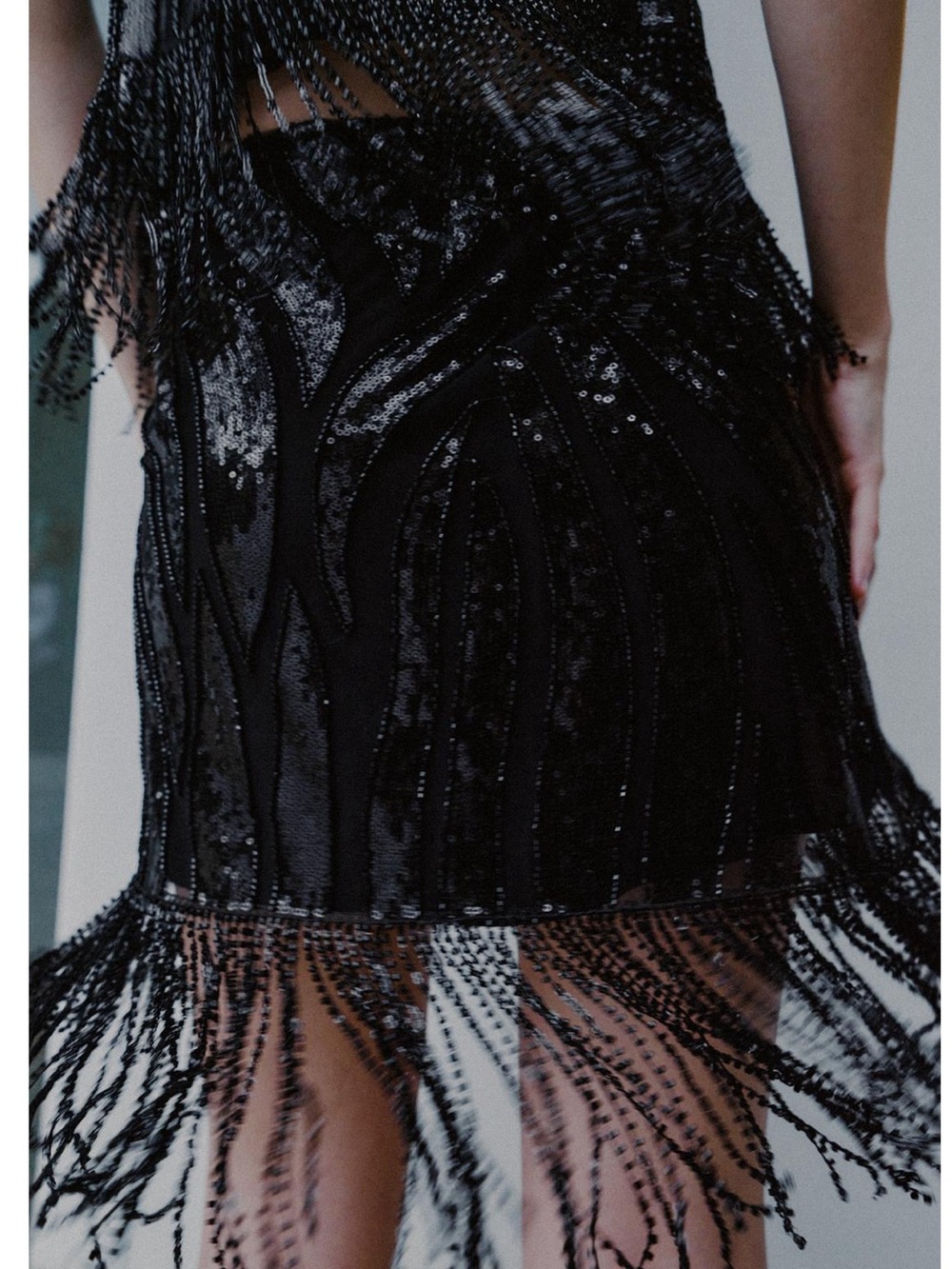 Zara Black Sequin Fringe Mini Skirt - Picture 5 of 9